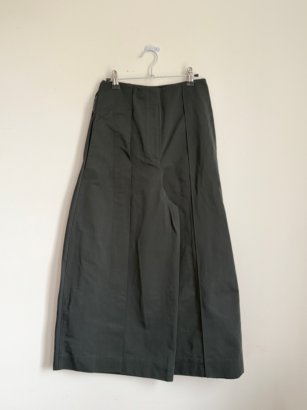 High-Waist Wide Leg Dark Green Skirt Pants Cos